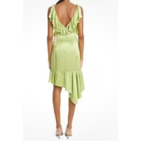 CINQ A SEPT Women's Petunya Silk Prickly V-Neckline Pear Mini Dress Size 10 - Picture 9 of 12